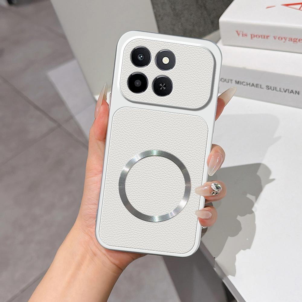 For Honor X6c 4G Lambskin Series Magnetic Skin Feel Phone Case(Silver) - Shopkiz.com