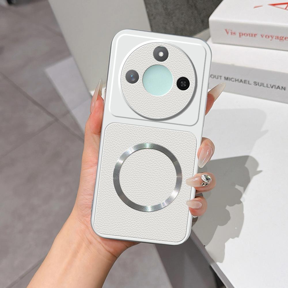 For Honor X60 Lambskin Series Magnetic Skin Feel Phone Case(Silver) - Shopkiz.com