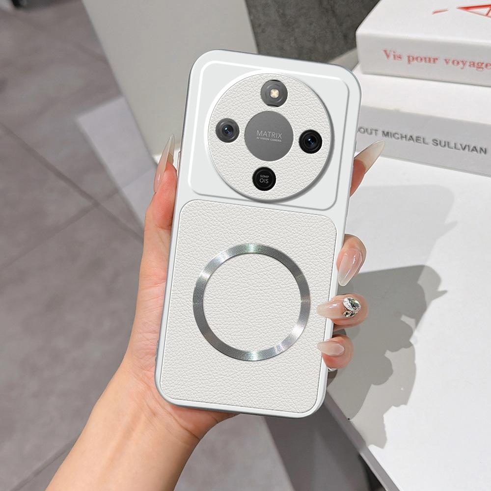 For Honor X70 5G Lambskin Series Magnetic Skin Feel Phone Case(Silver) - Shopkiz.com