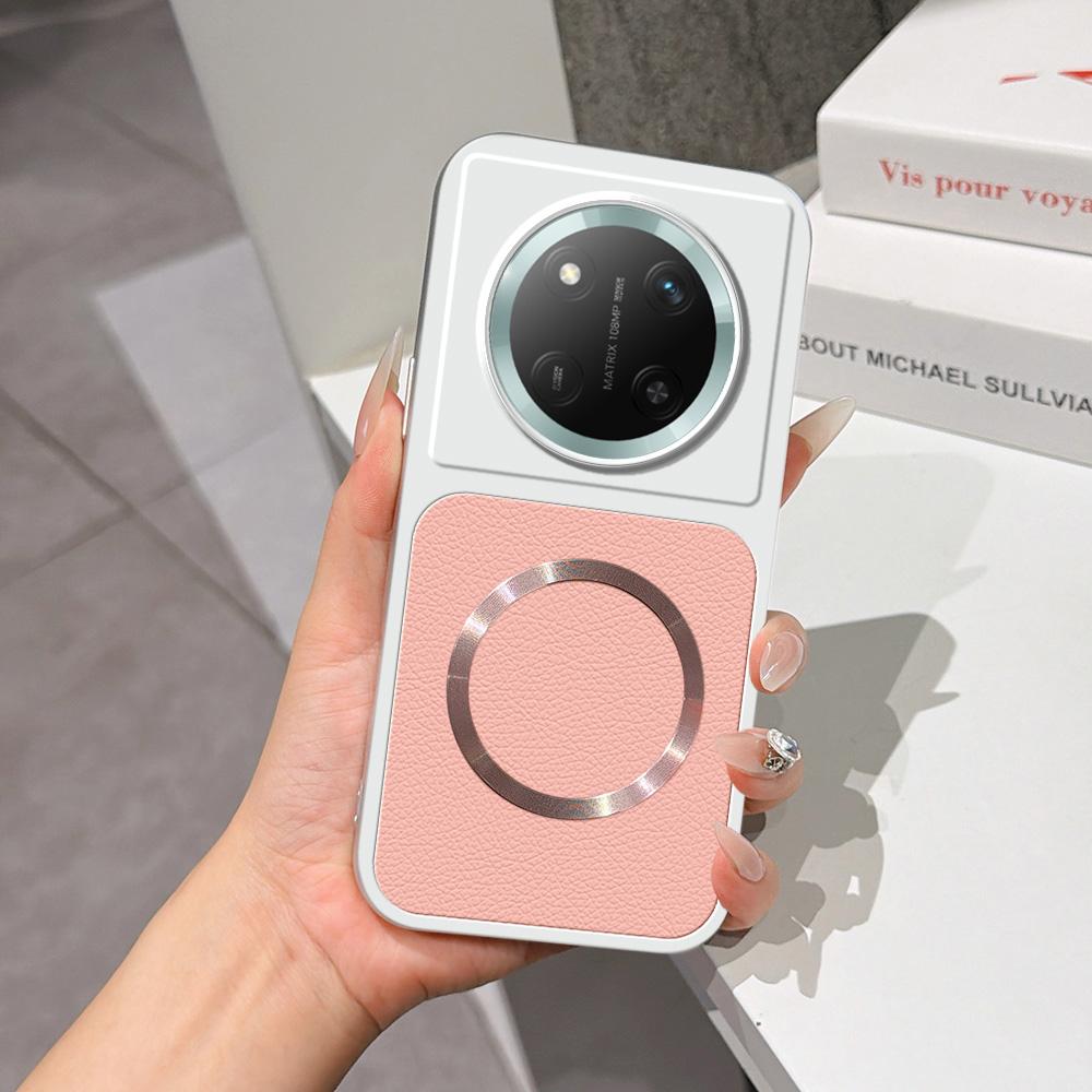 For Honor X60 Pro Lambskin Series Magnetic Skin Feel Phone Case(Pink) - Shopkiz.com