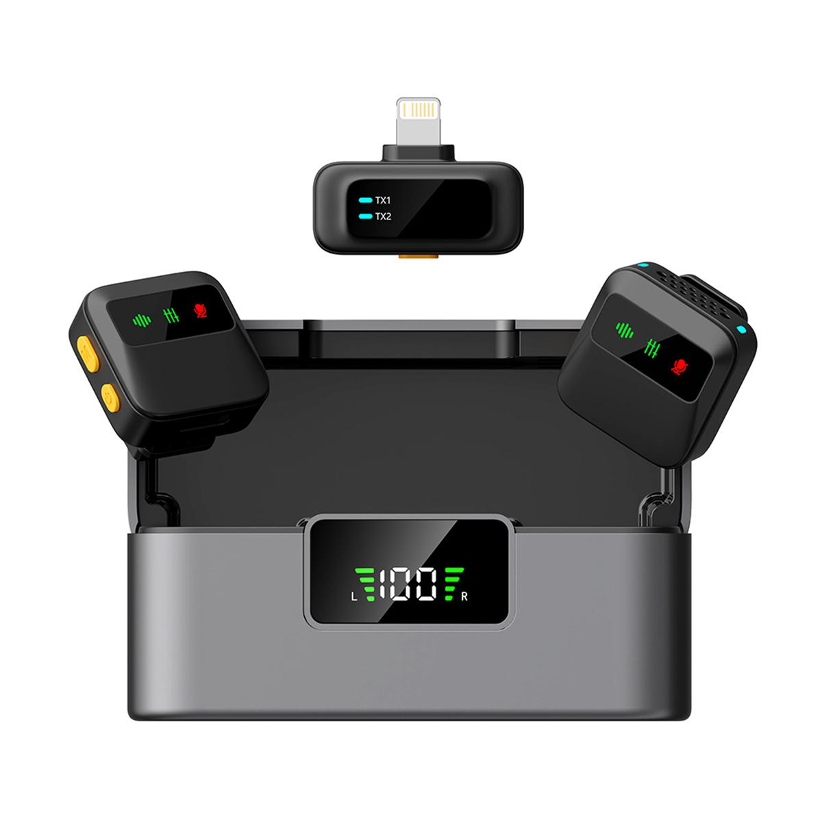 Q19 Wireless Lavalier Noise Reduction Microphone with Monitoring Function, Type:8 Pin - Shopkiz.com