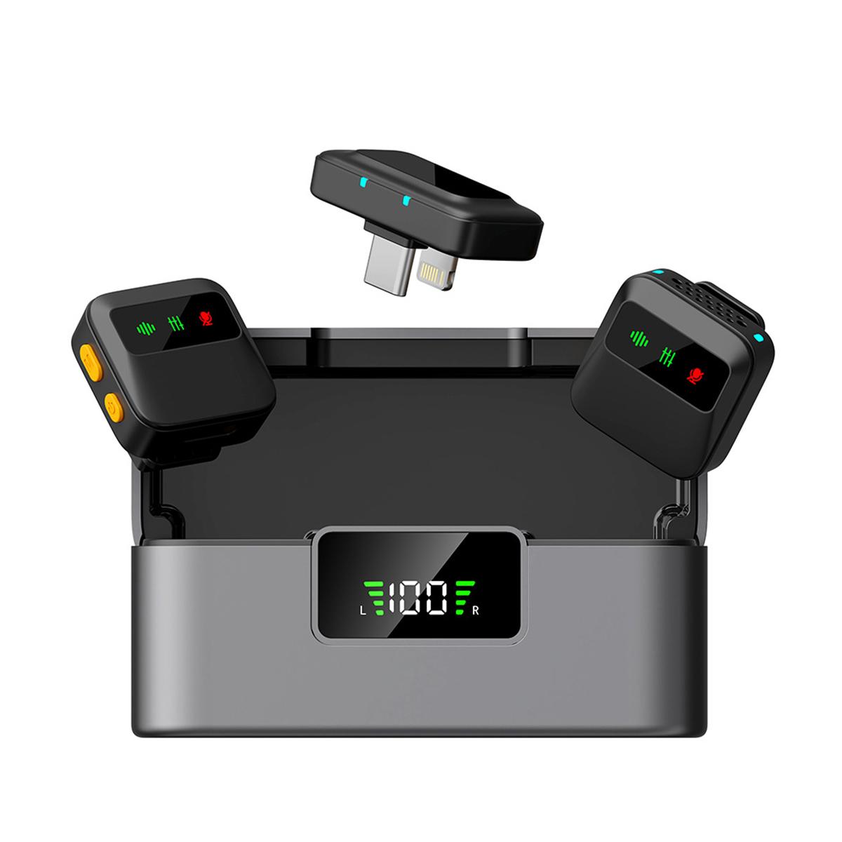 Q19 Wireless Lavalier Noise Reduction Microphone with Monitoring Function, Type:U-shaped Interface - Shopkiz.com