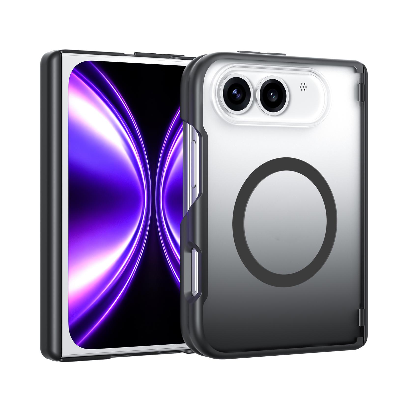 For iPhone Fold Spring Hinge Protection Magnetic Phone Case(Black) - Shopkiz.com