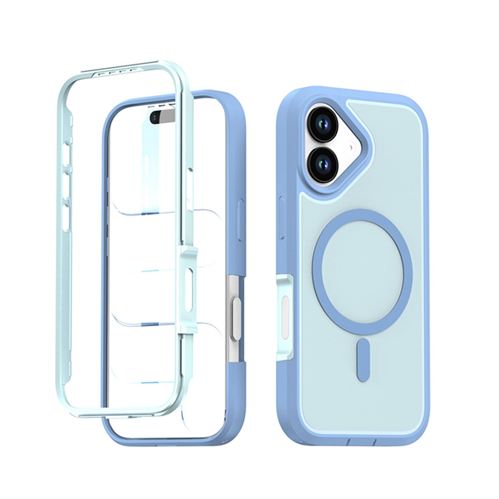 For iPhone 17 Silicone Magnetic Anti-drop Protective Phone Case(Light Blue) - Shopkiz.com