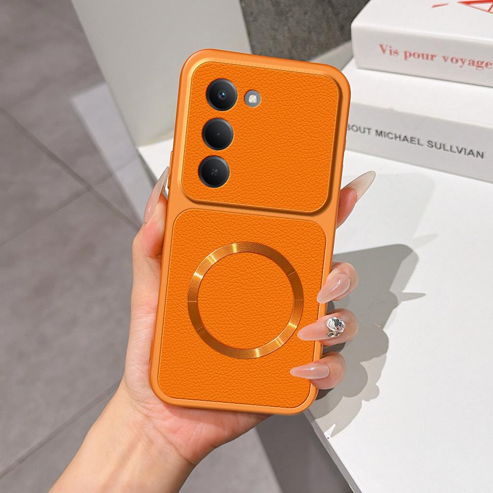 For Redmi 15 5G / 4G EU 171mm Lambskin Series Magnetic Skin Feel Phone Case(Orange) - Shopkiz.com