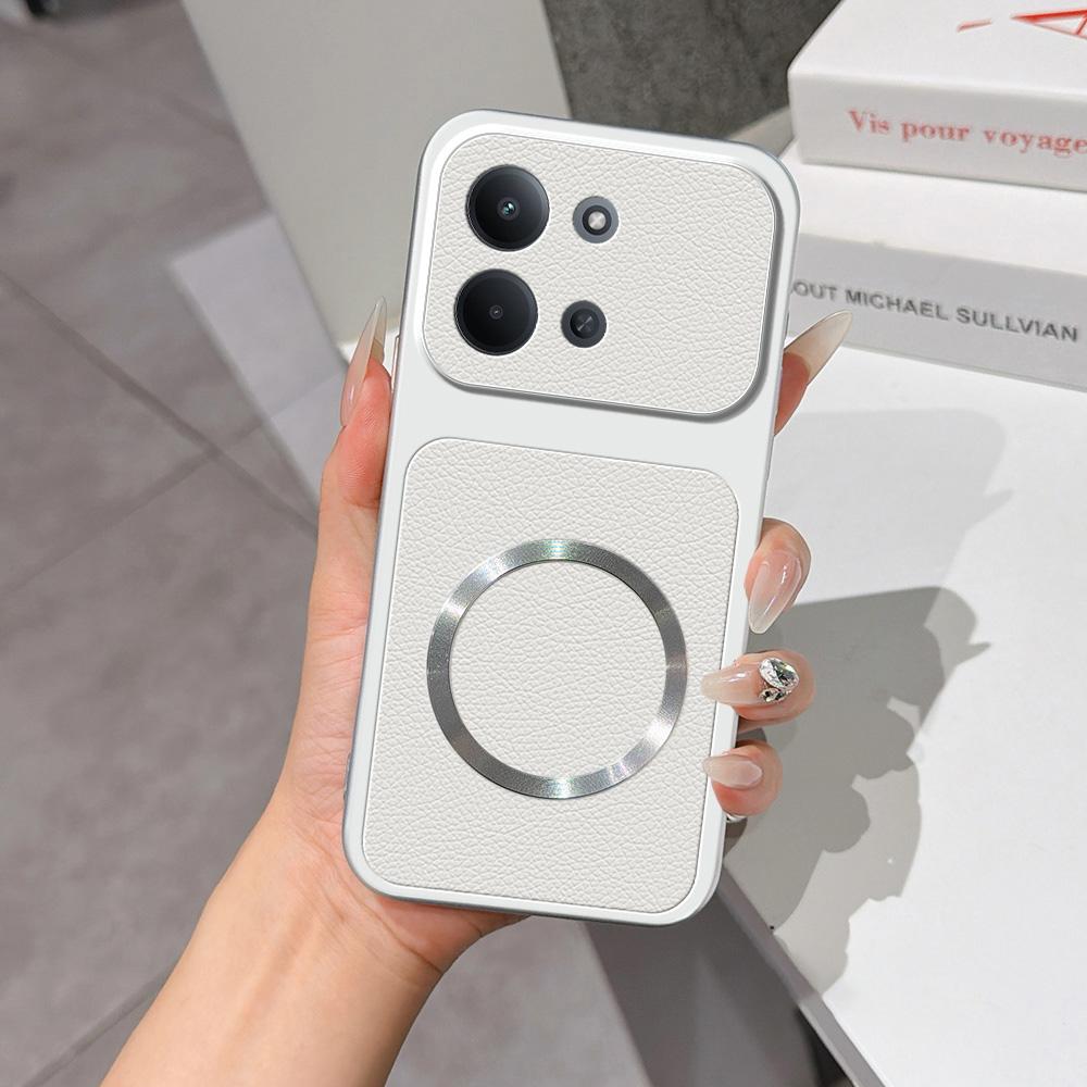 For Redmi 15C 5G / 4G Global 171mm Lambskin Series Magnetic Skin Feel Phone Case(Silver) - Shopkiz.com