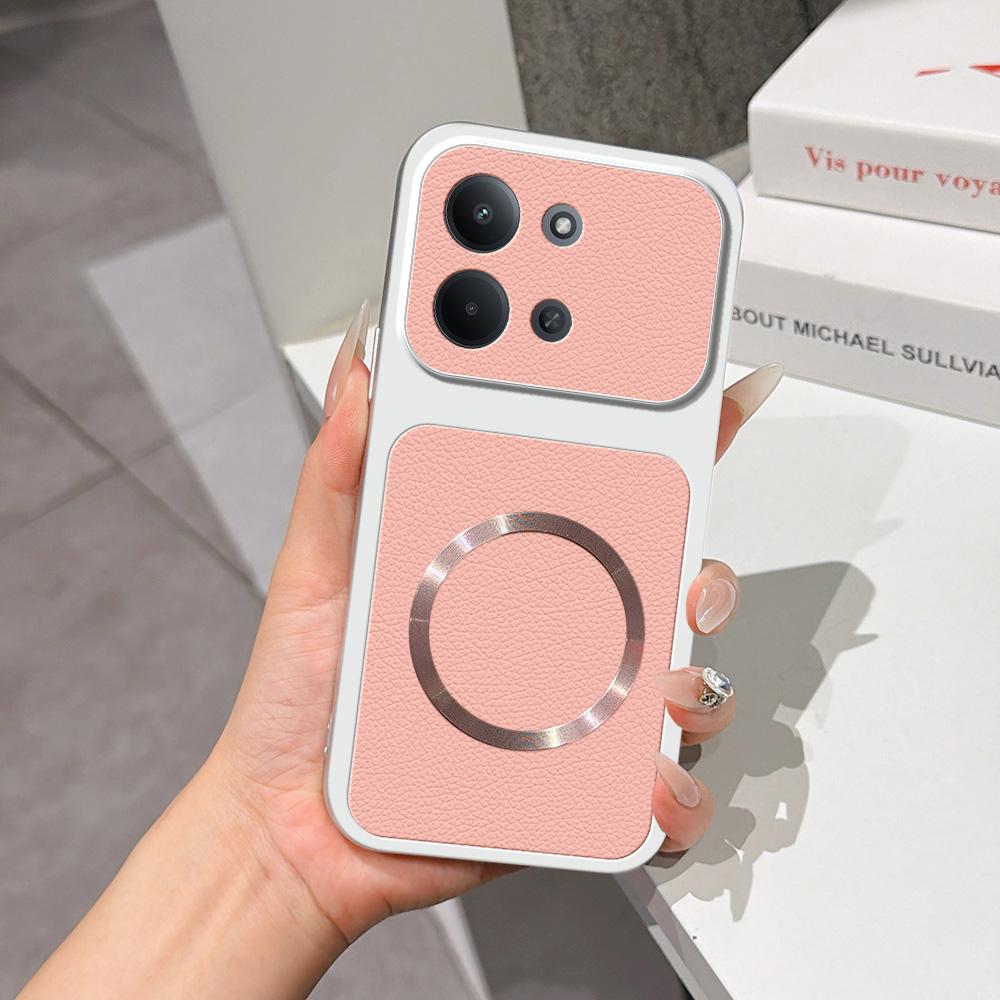 For Redmi 15C 5G / 4G Global 171mm Lambskin Series Magnetic Skin Feel Phone Case(Pink) - Shopkiz.com