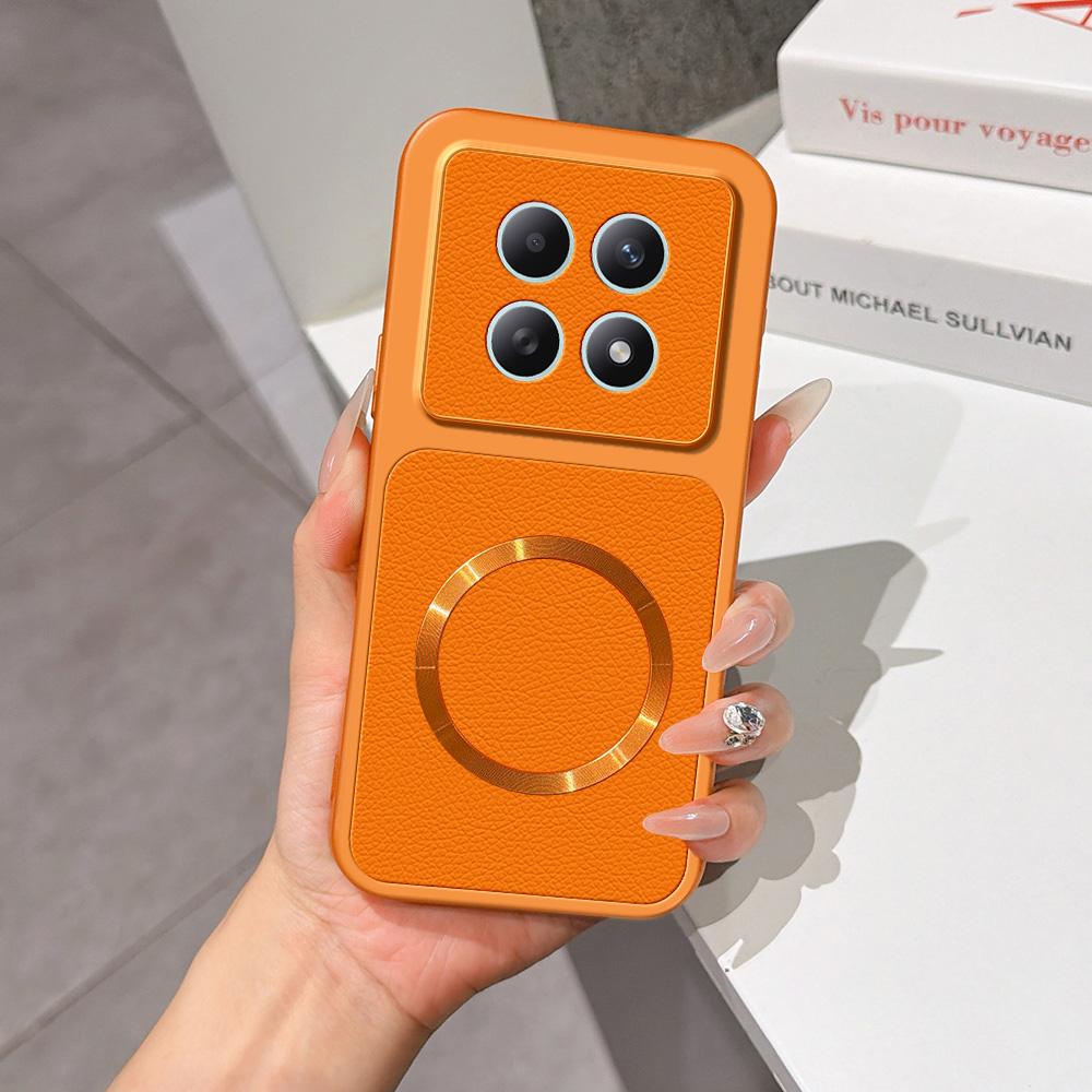 For Redmi Note 15 4G / 5G Global 164mm Lambskin Series Magnetic Skin Feel Phone Case(Orange) - Shopkiz.com