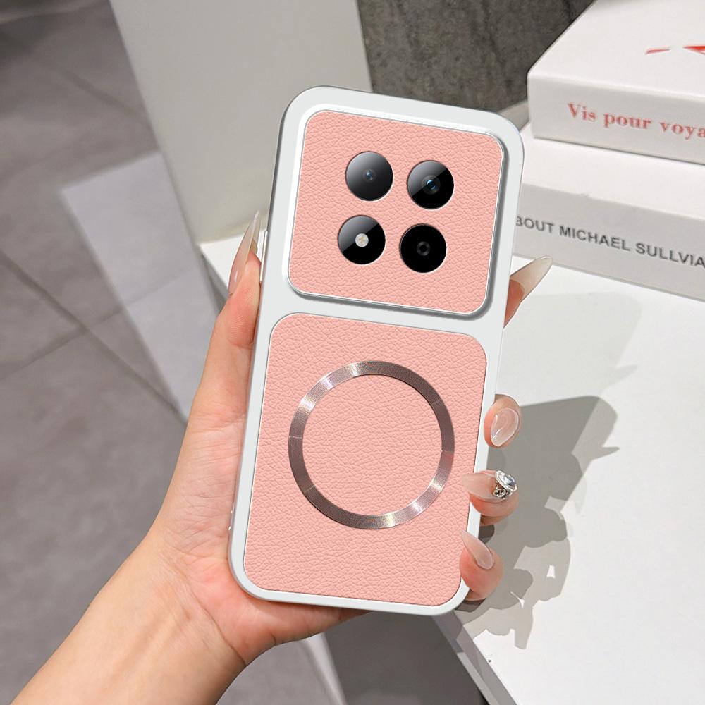 For Redmi Note 15 Pro 5G Global 163.6mm Lambskin Series Magnetic Skin Feel Phone Case(Pink) - Shopkiz.com