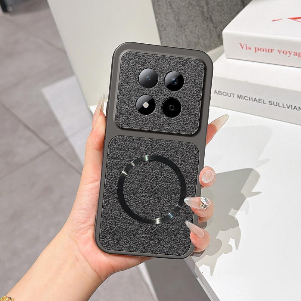 For Redmi Note 15 Pro 5G Global 163.6mm Lambskin Series Magnetic Skin Feel Phone Case(Black) - Shopkiz.com