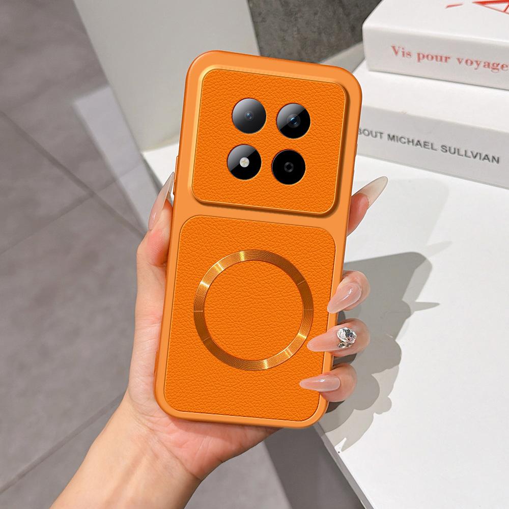 Redmi Note 15 Pro 4G Global 163.2mm Lambskin Series Magnetic Skin Feel Phone Case(Orange) - Shopkiz.com