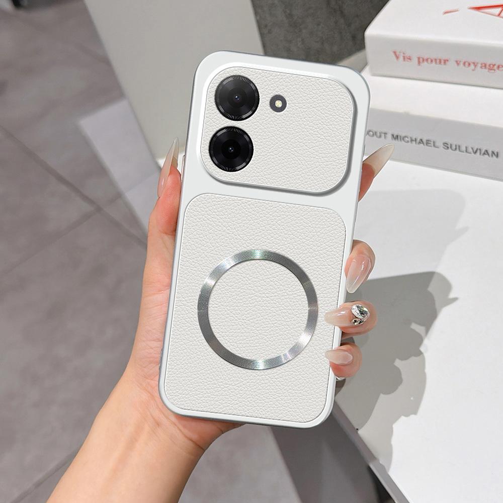 For Redmi A5 4G 171.7mm Lambskin Series Magnetic Skin Feel Phone Case(Silver) - Shopkiz.com