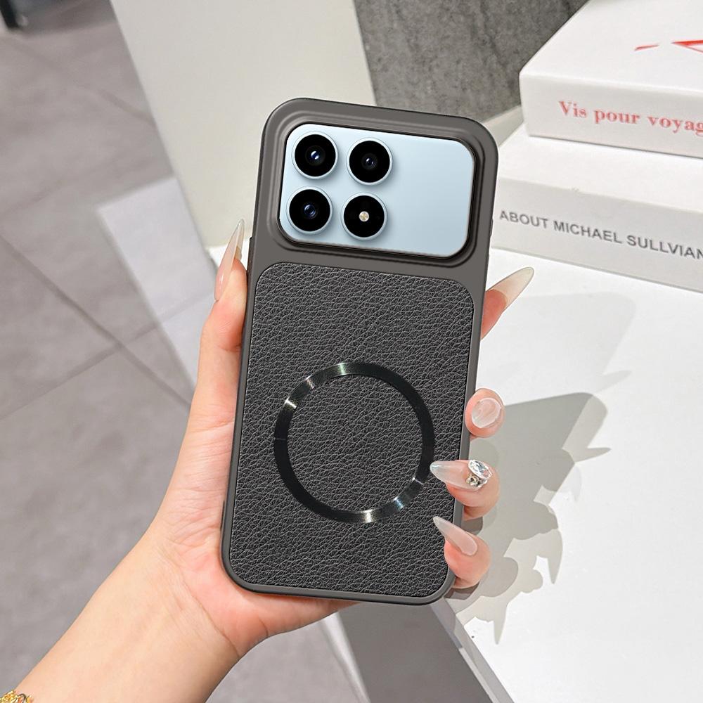 For Redmi K90 Lambskin Series Magnetic Skin Feel Phone Case(Black) - Shopkiz.com