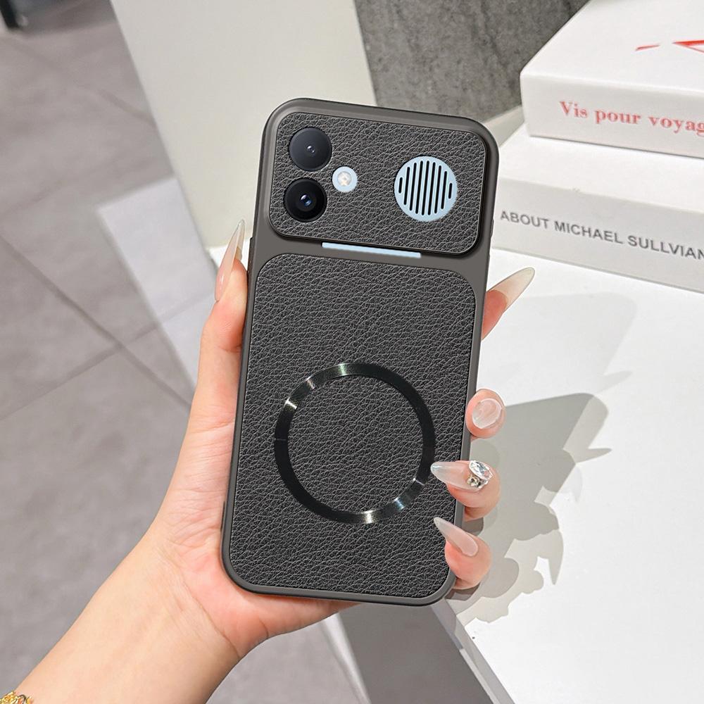 For Redmi K90 Max 5G Lambskin Series Magnetic Skin Feel Phone Case(Black) - Shopkiz.com