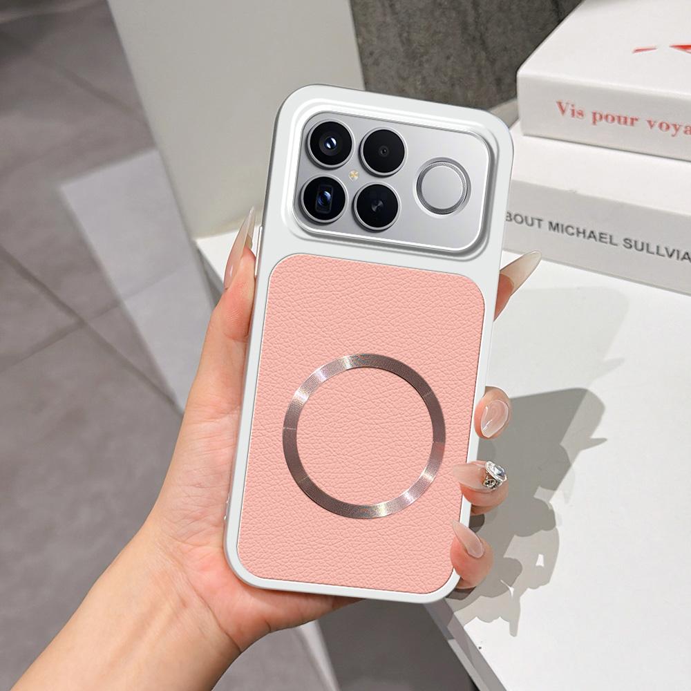 For Redmi K90 Pro Max Lambskin Series Magnetic Skin Feel Phone Case(Pink) - Shopkiz.com
