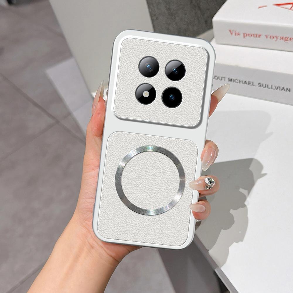 For Redmi Note 15 Pro+ Global 163.3mm Lambskin Series Magnetic Skin Feel Phone Case(Silver) - Shopkiz.com