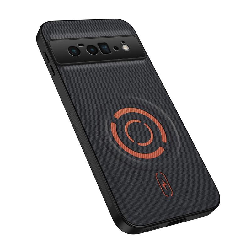 For Google Pixel 6 Pro WANLONFENG Tech Fabric Texture Magnetic PC Hybrid TPU Phone Case(Black) - Shopkiz.com