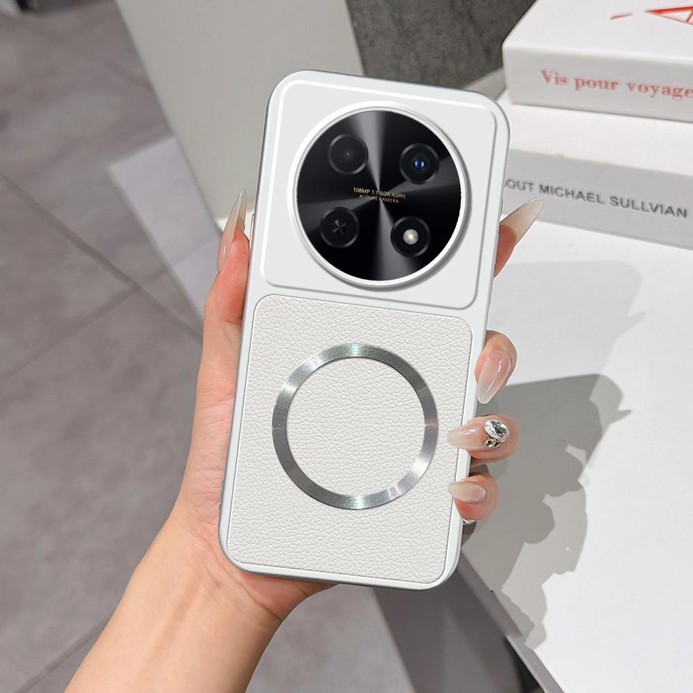 For Huawei Enjoy 70 Pro Lambskin Series Magnetic Skin Feel Phone Case(Silver) - Shopkiz.com