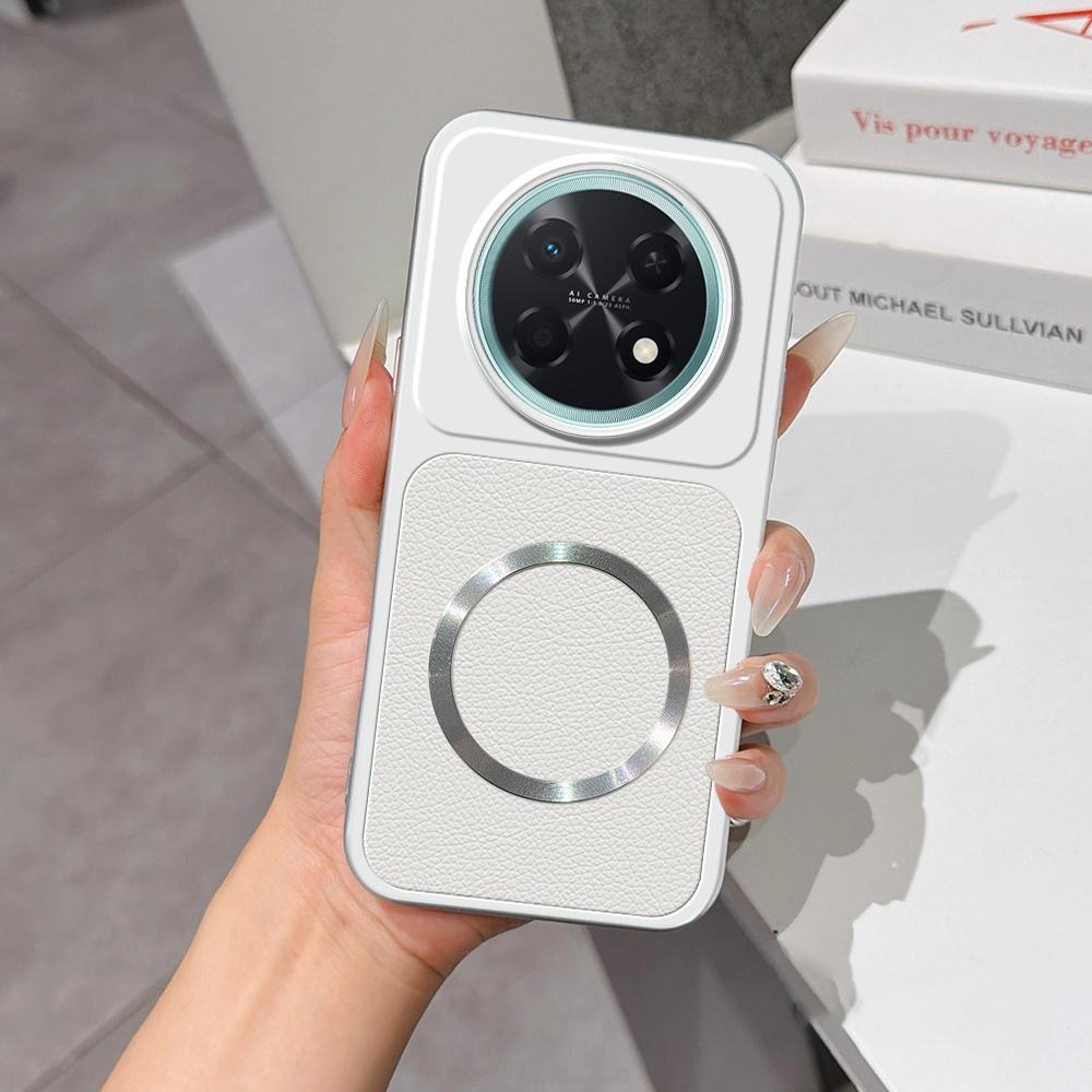 For Huawei Enjoy 90 Pro Max 5G Lambskin Series Magnetic Skin Feel Phone Case(Silver) - Shopkiz.com