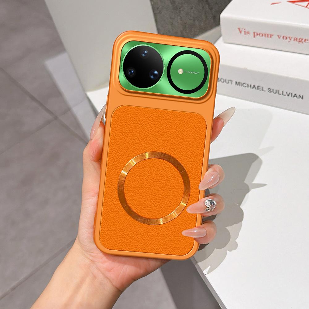 For Huawei nova 15 Ultra Lambskin Series Magnetic Skin Feel Phone Case(Orange) - Shopkiz.com