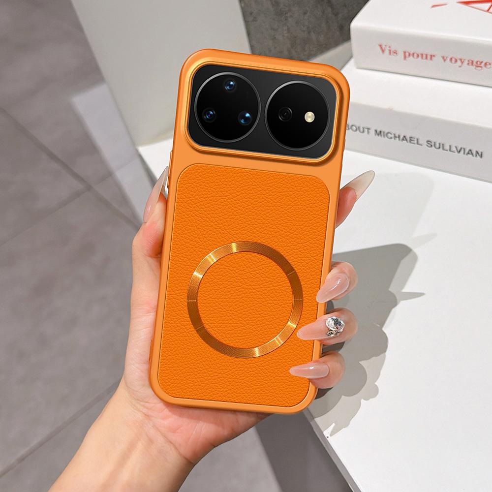 For Huawei nova 16 Pro Lambskin Series Magnetic Skin Feel Phone Case(Orange) - Shopkiz.com