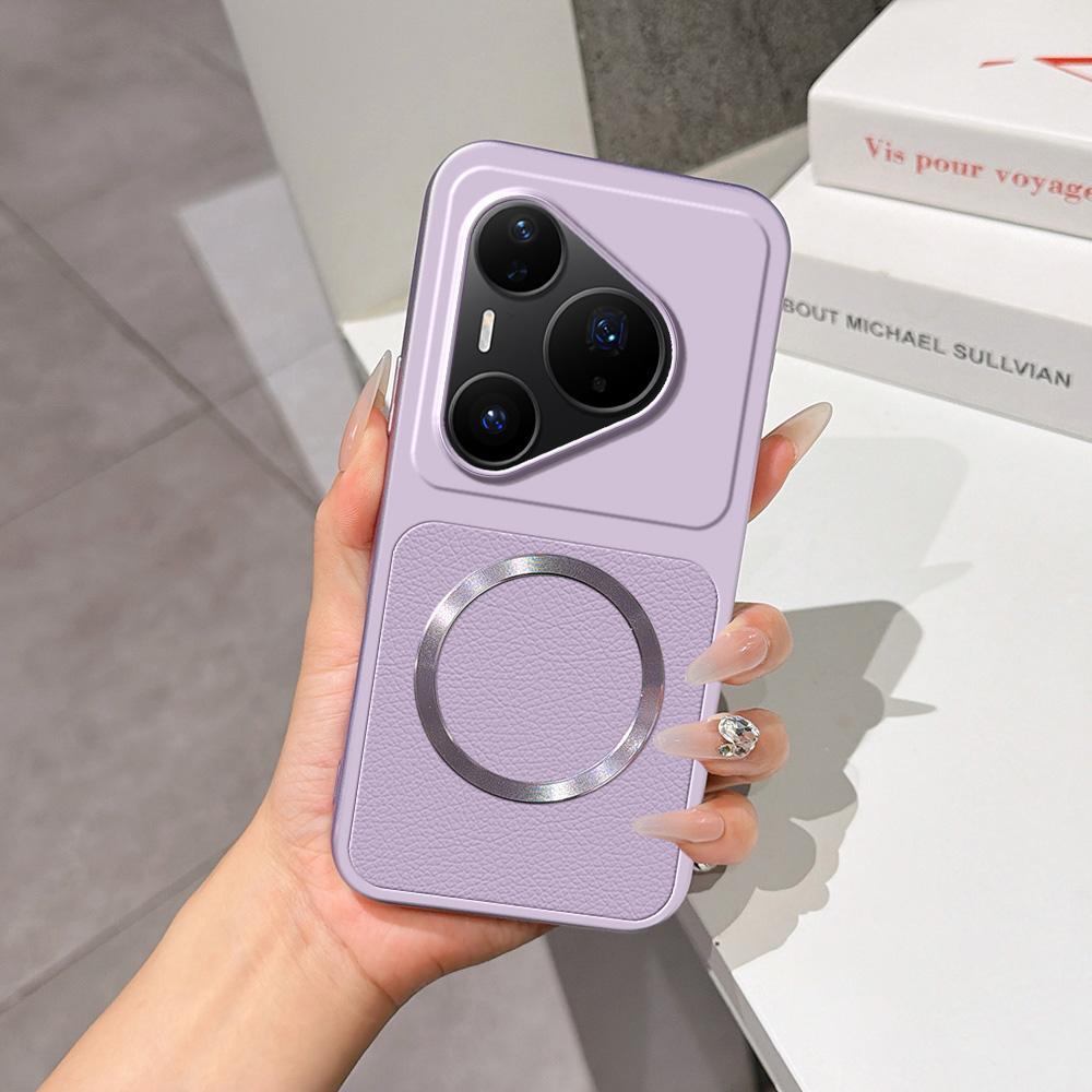 For Huawei Pura 80 Pro 5G Lambskin Series Magnetic Skin Feel Phone Case(Purple) - Shopkiz.com