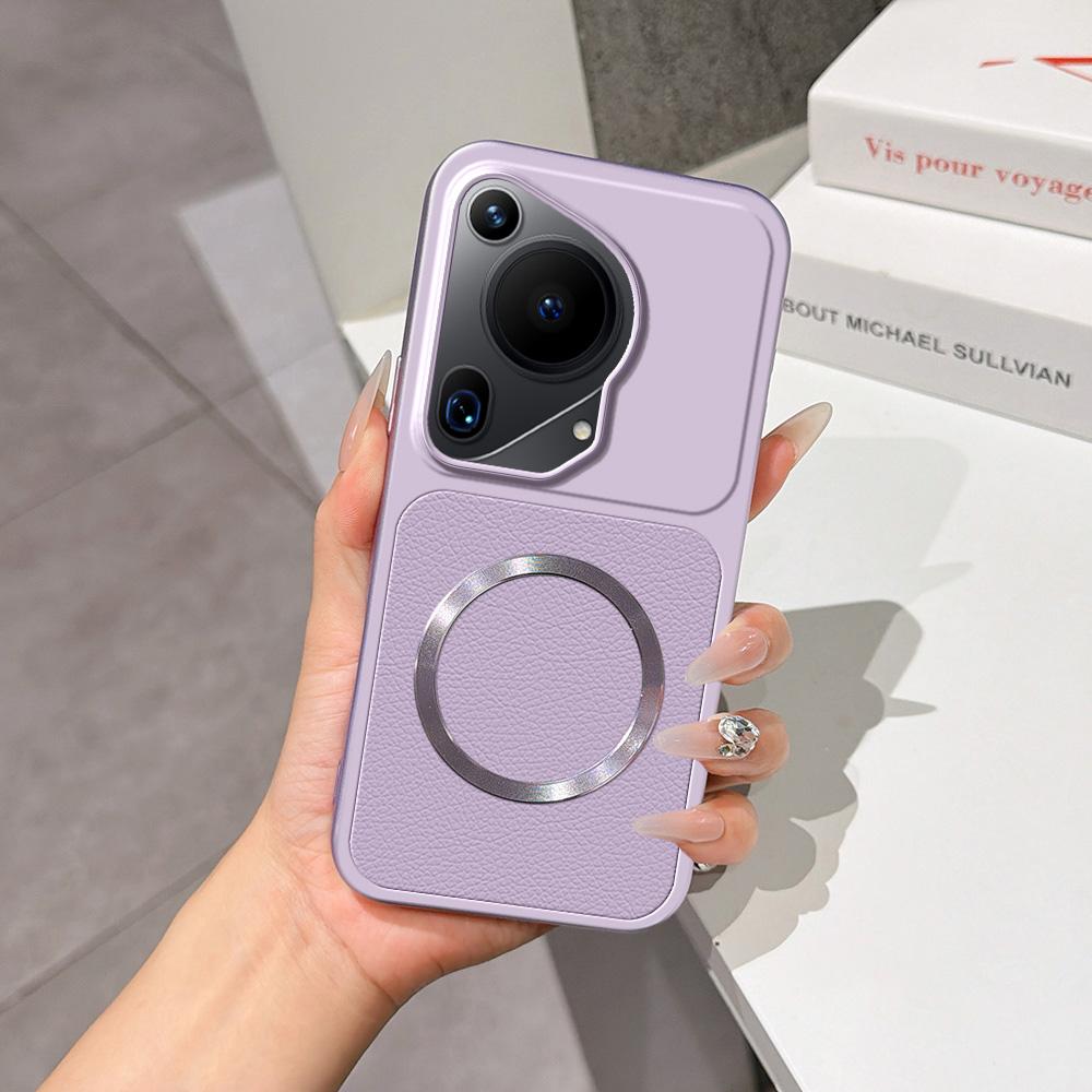 For Huawei Pura 70 Ultra Lambskin Series Magnetic Skin Feel Phone Case(Purple) - Shopkiz.com