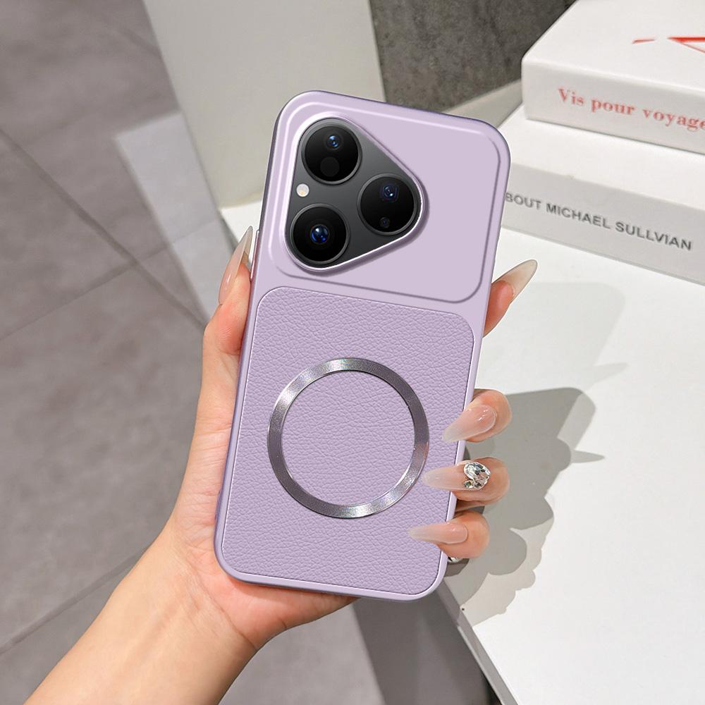 For Huawei Pura 80 5G Lambskin Series Magnetic Skin Feel Phone Case(Purple) - Shopkiz.com