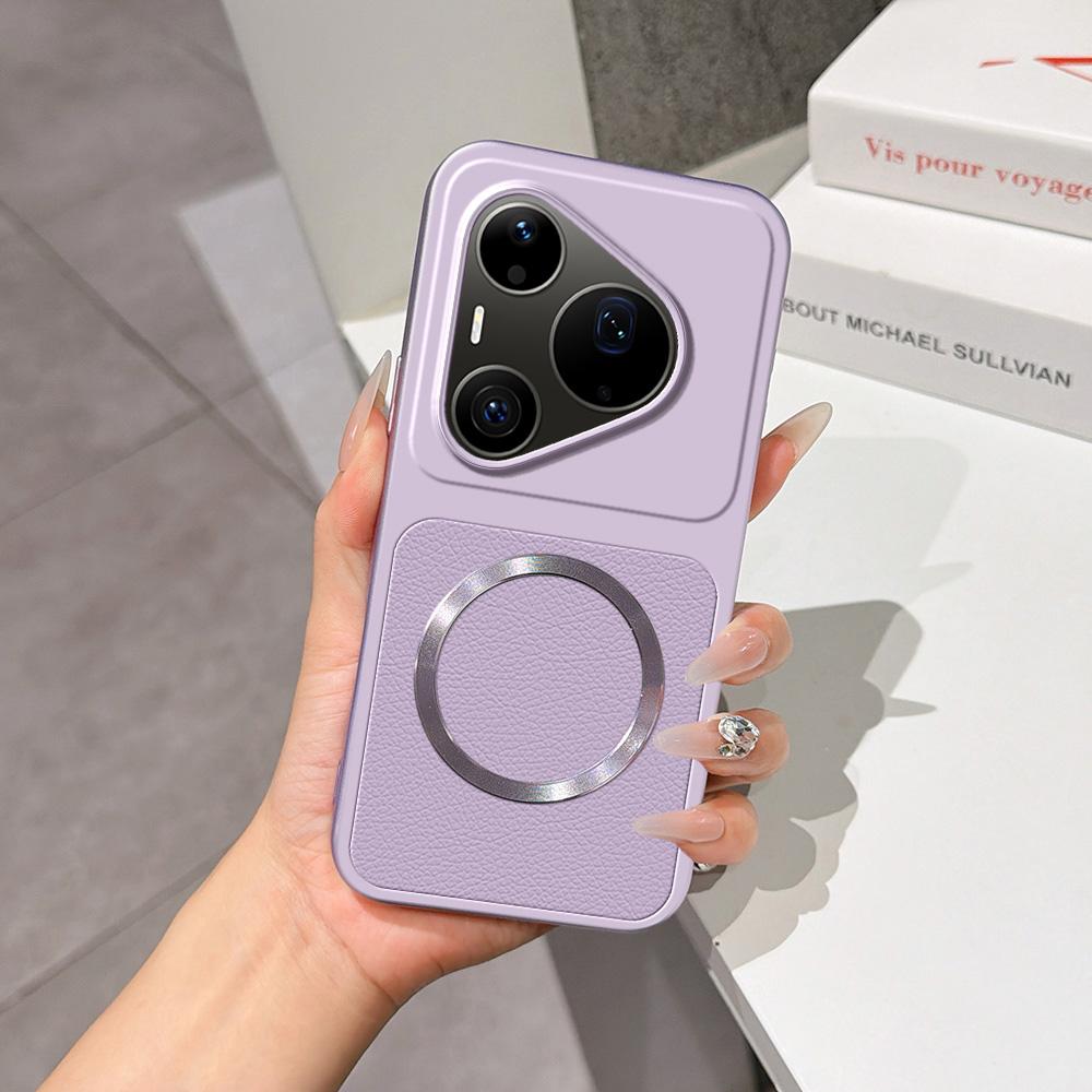 For Huawei Pura 90 Pro Max 5G Lambskin Series Magnetic Skin Feel Phone Case(Purple) - Shopkiz.com