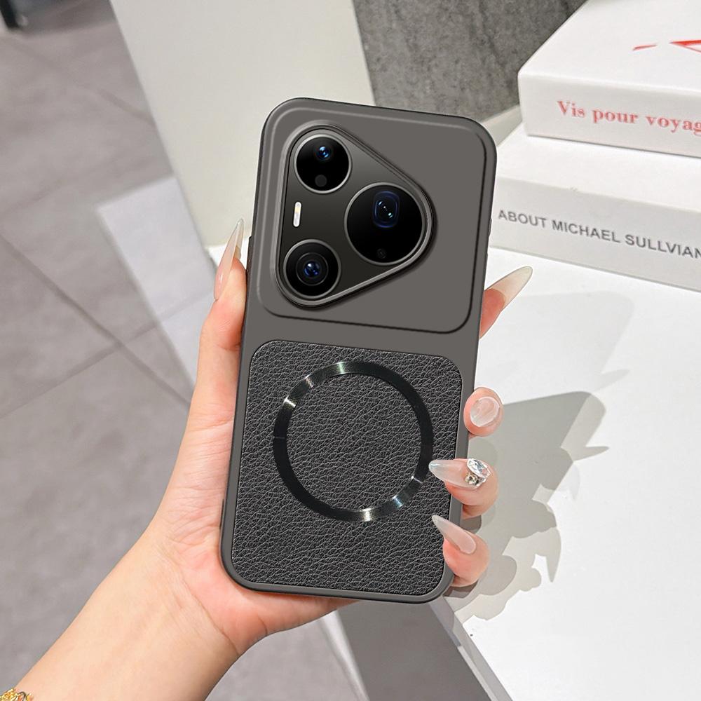 For Huawei Pura 90 Pro Max 5G Lambskin Series Magnetic Skin Feel Phone Case(Black) - Shopkiz.com