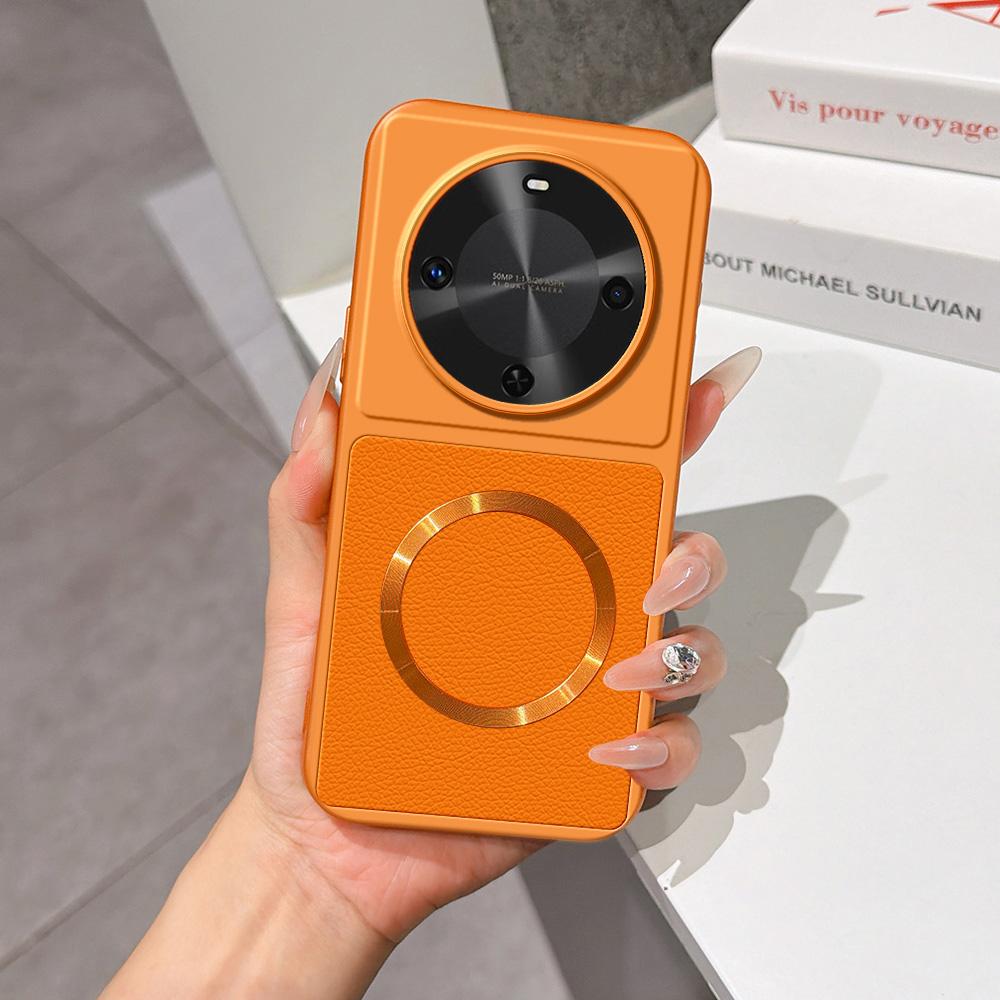 For Huawei Maimang 30 Lambskin Series Magnetic Skin Feel Phone Case(Orange) - Shopkiz.com