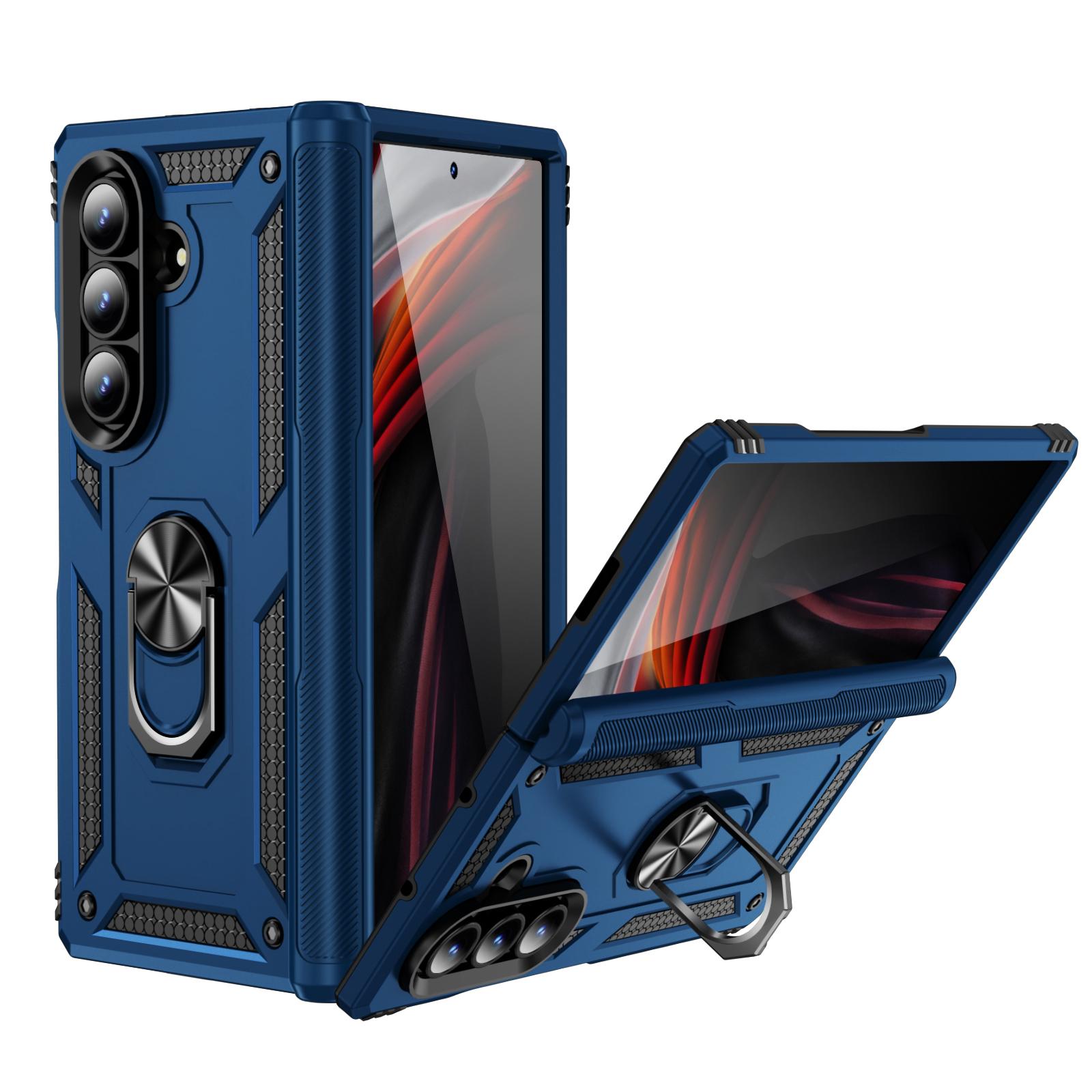 For Galaxy Z Fold8 Ultra 5G Shockproof TPU + PC Phone Case with Holder(Blue) - Shopkiz.com