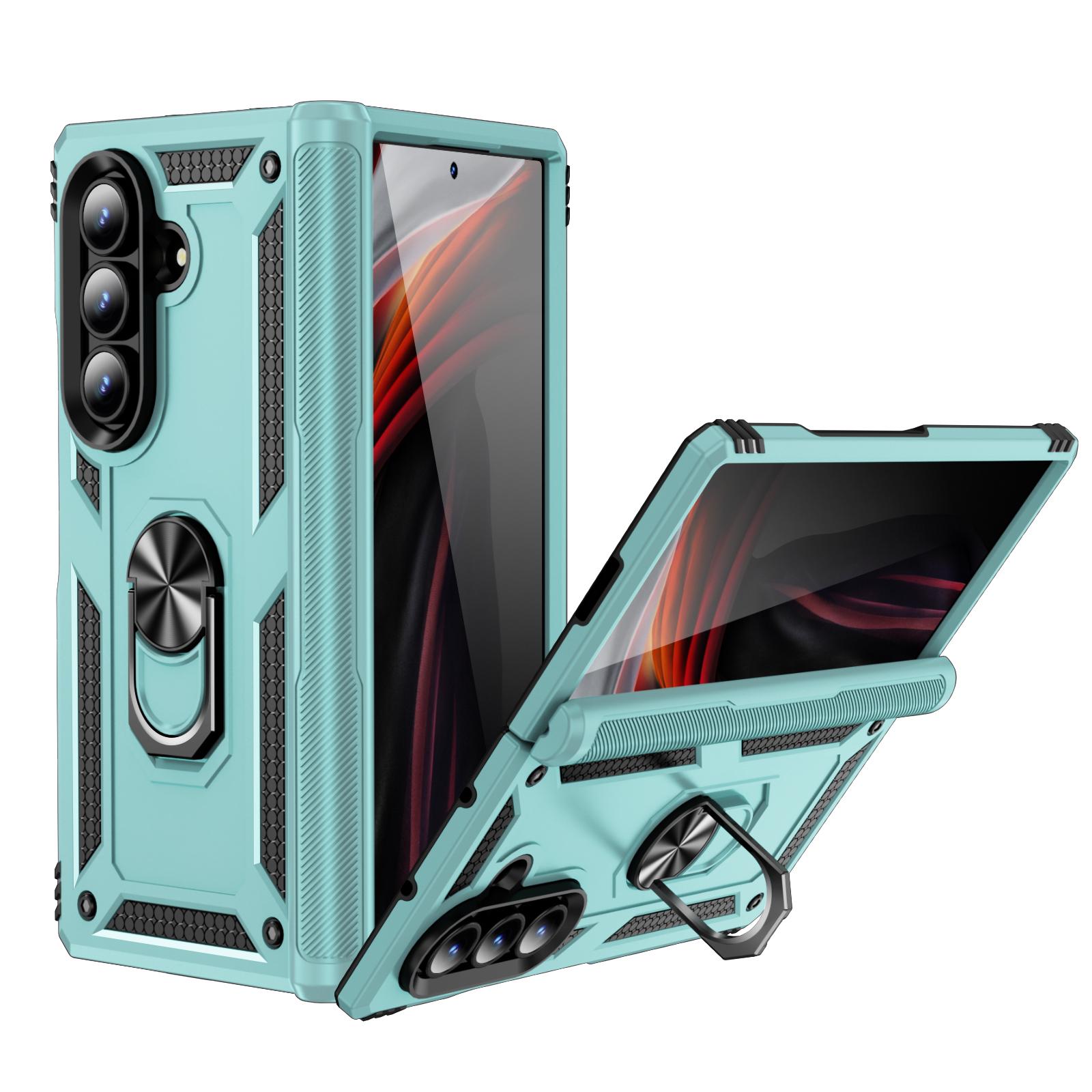 For Galaxy Z Fold8 Ultra 5G Shockproof TPU + PC Phone Case with Holder(Gray Green) - Shopkiz.com