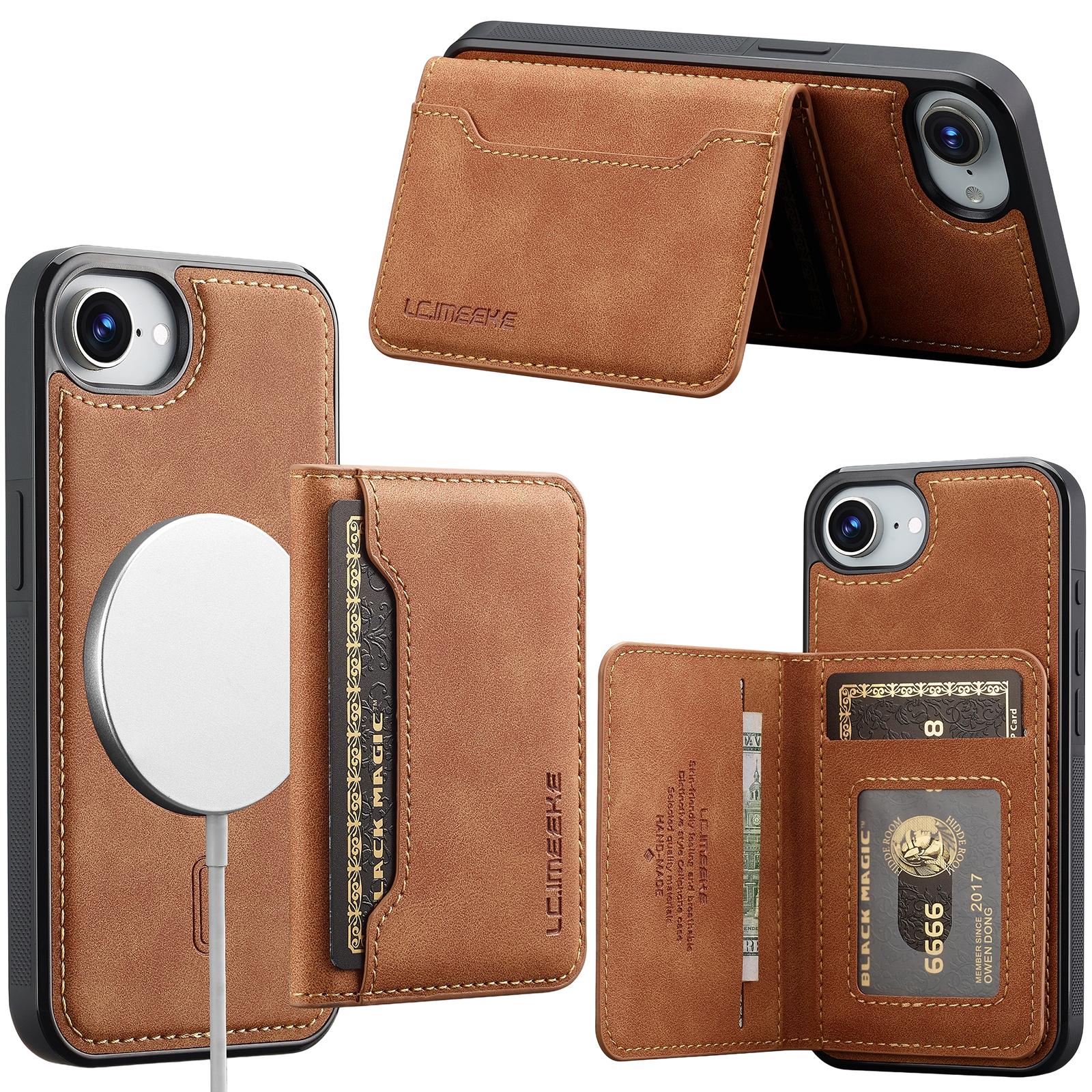 For iPhone Air LC.IMEEKE L7 Series RFID Card Bag Magnetic Phone Case(Brown) - Shopkiz.com