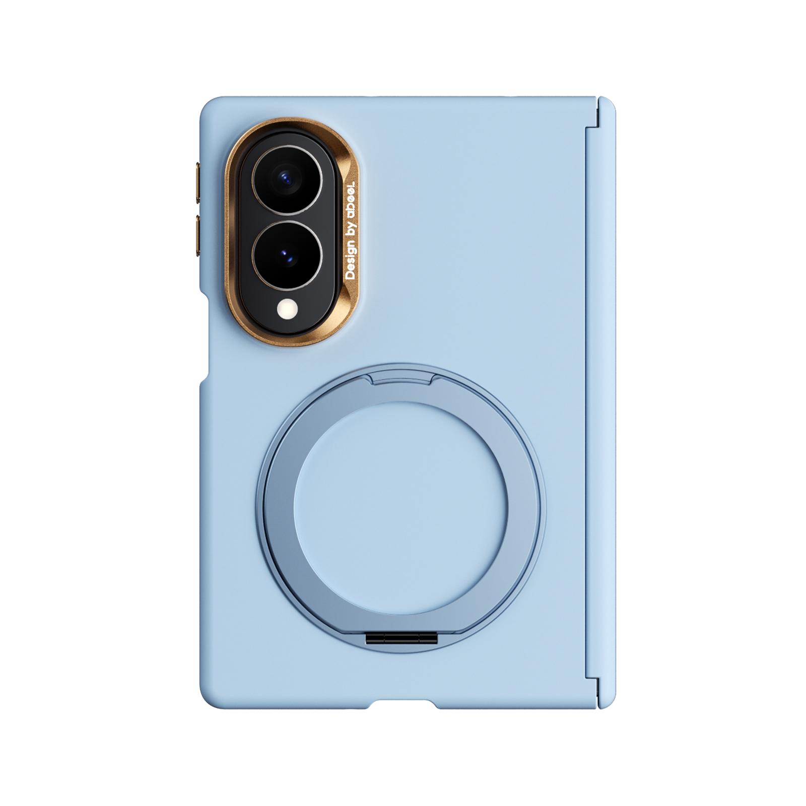 For Galaxy Z Fold8 5G ABEEL Lightweight Zero Skin Feel Magnetic PC Phone Case with Holder(Sky Blue) - Shopkiz.com