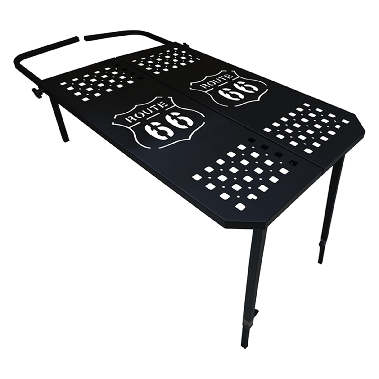 Outdoor Camping Off-Road Portable Folding Metal Dining Table, Specification:Checkered - Shopkiz.com