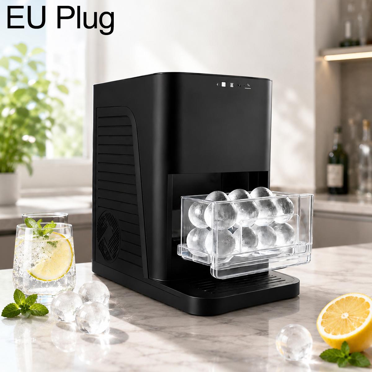 Medium-sized Household Fully Automatic Spherical Ice Maker, Specification:EU Plug(Black) - Shopkiz.com
