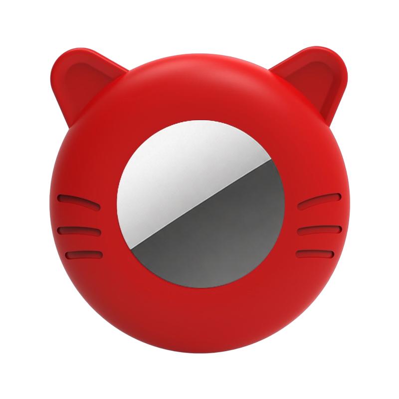 For AirTag 2nd / 1st Gen Cat Shape Pets Anti-lost Waterproof Protective Cover(Red) - Shopkiz.com