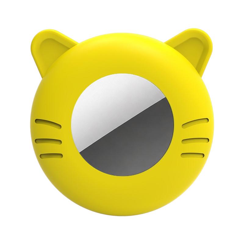 For AirTag 2nd / 1st Gen Cat Shape Pets Anti-lost Waterproof Protective Cover(Yellow) - Shopkiz.com
