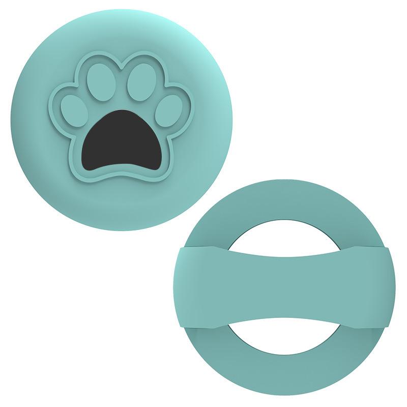 For AirTag 2nd / 1st Gen Cat Paw Shape Anti-lost Silicone Protective Cover For Pets Collar(Mint Green) - Shopkiz.com