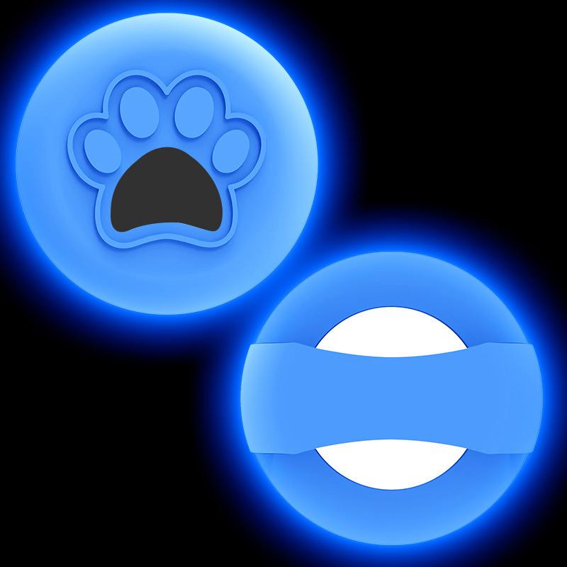 For AirTag 2nd / 1st Gen Cat Paw Shape Anti-lost Silicone Protective Cover For Pets Collar(Luminous Blue) - Shopkiz.com