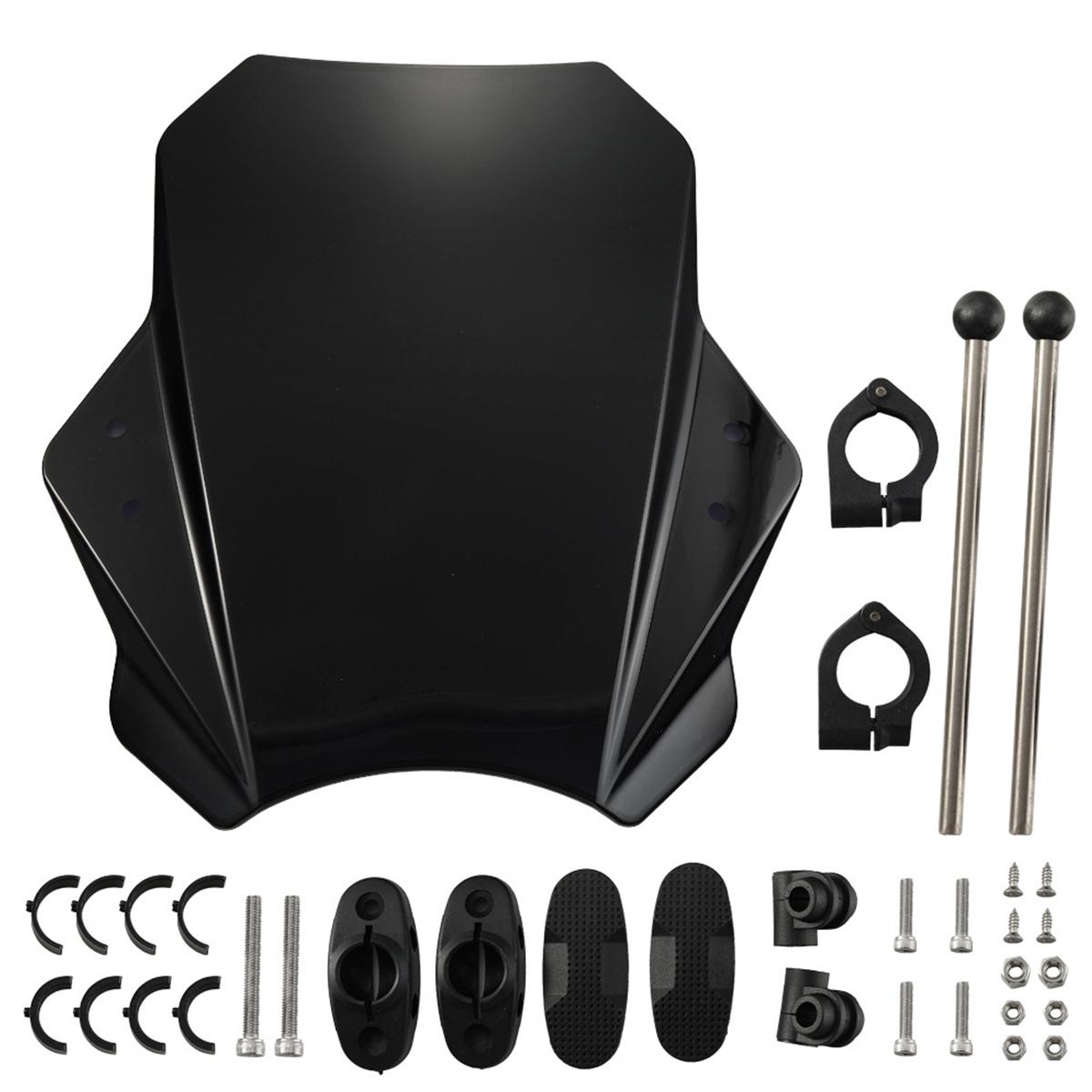 MO-WS015 Universal Motorcycle Modification Windshield(Black) - Shopkiz.com