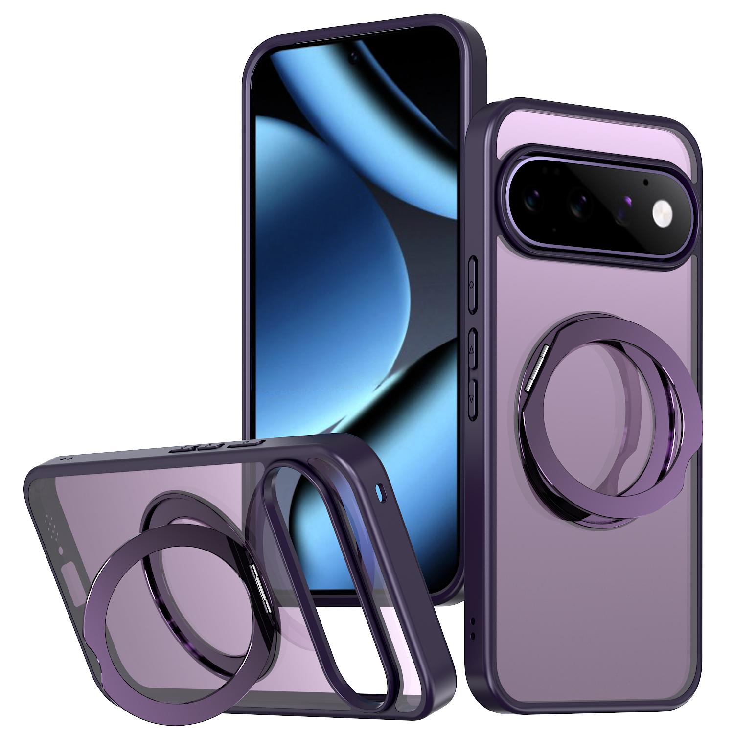 For Google Pixel 11 Pro kalebol MagSafe Metal Ring Holder Phone Case(Purple) - Shopkiz.com