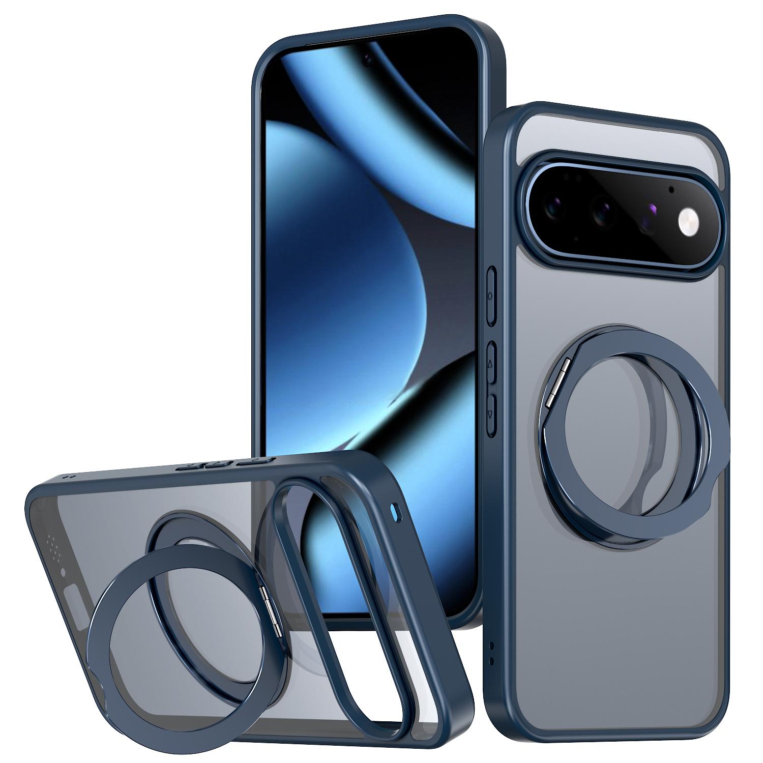 For Google Pixel 11 Pro XL kalebol MagSafe Metal Ring Holder Phone Case(Blue) - Shopkiz.com