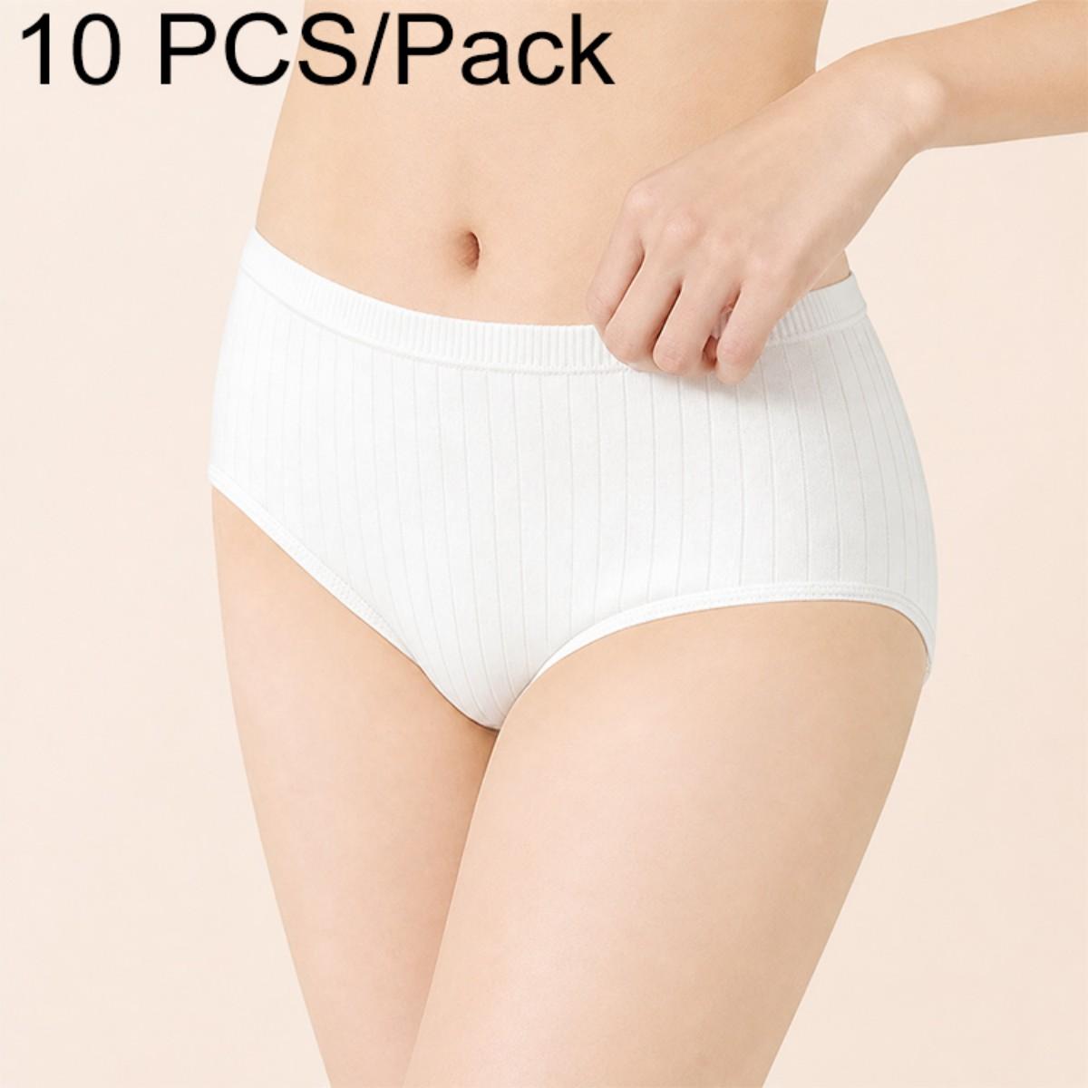10 PCS/Pack Women Disposable Underwears Sterilized Cotton Crotch Briefs, Size:L(Upgraded Waistband) - Shopkiz.com