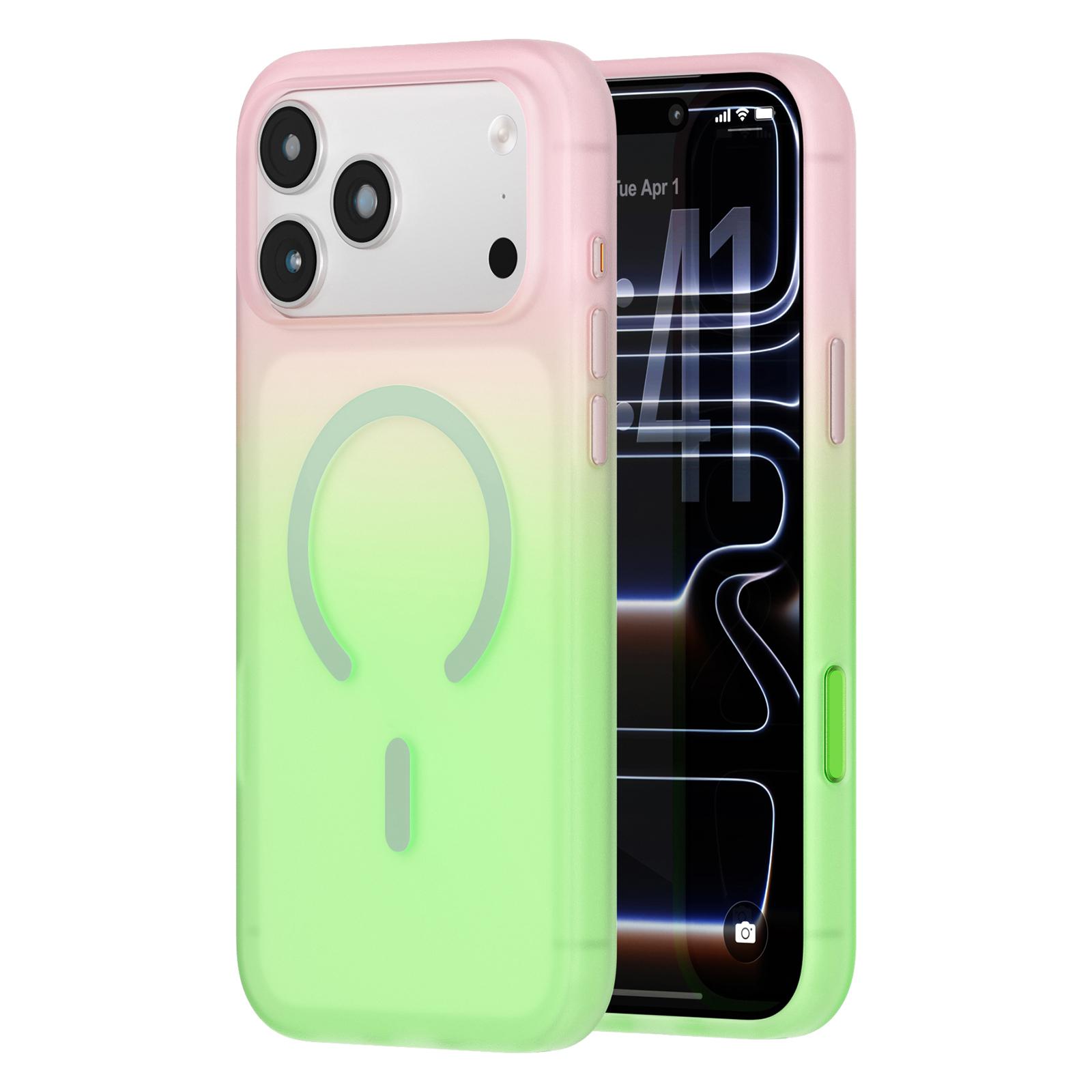 For iPhone 17 Pro Twilight Gradient Magnetic Phone Case(Green Field) - Shopkiz.com