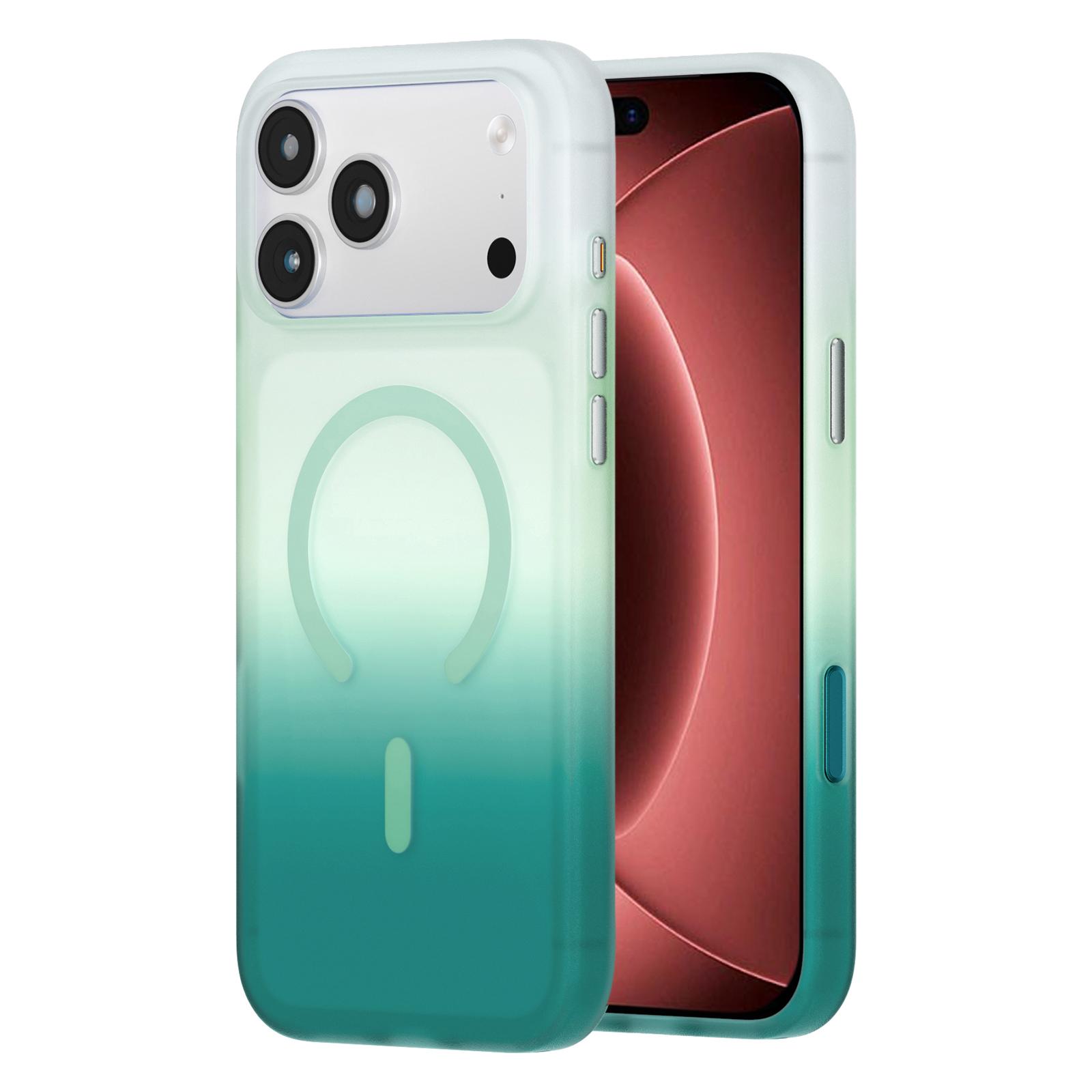 For iPhone 18 Pro Max Twilight Gradient Magnetic Phone Case(Sky Cyan) - Shopkiz.com