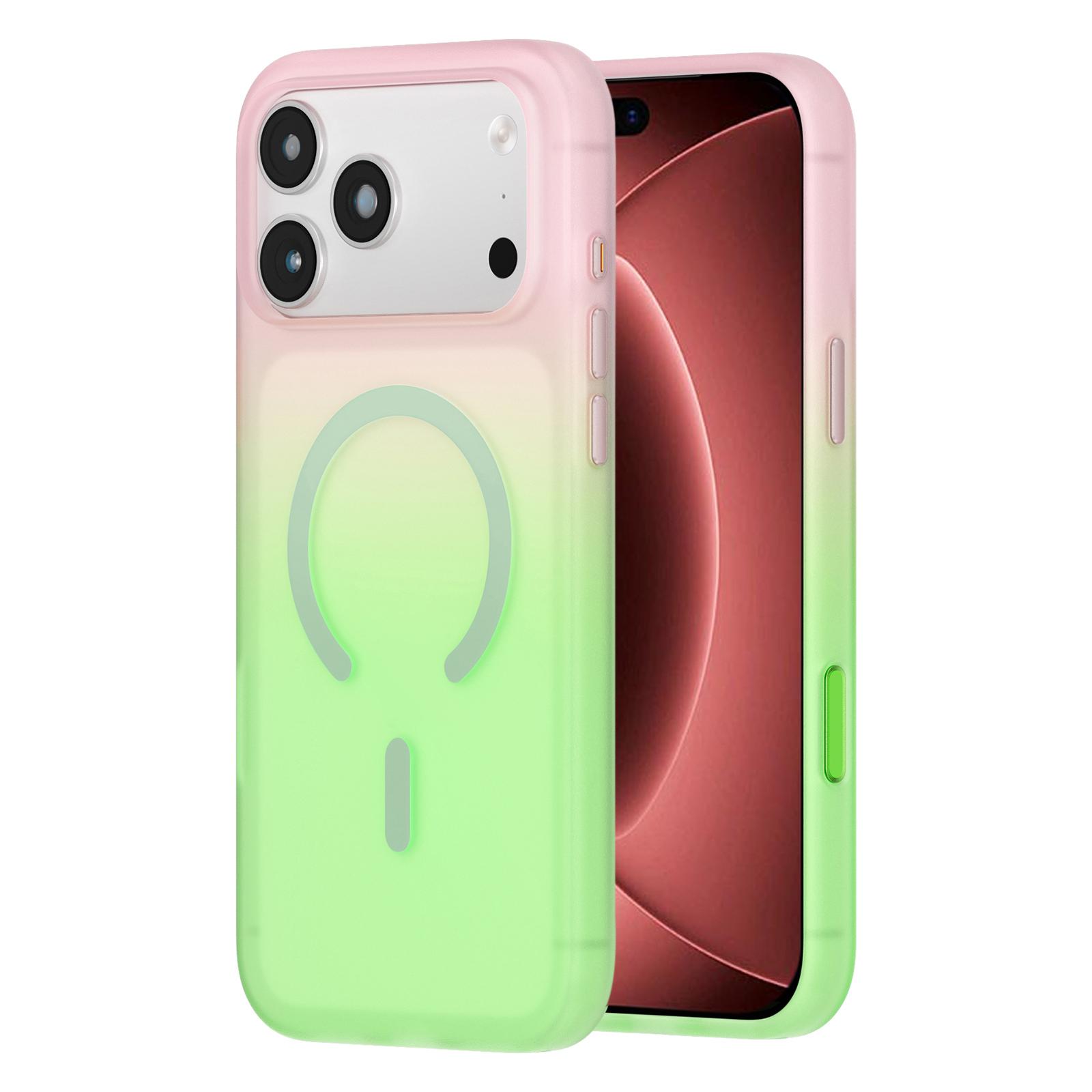 For iPhone 18 Pro Twilight Gradient Magnetic Phone Case(Green Field) - Shopkiz.com