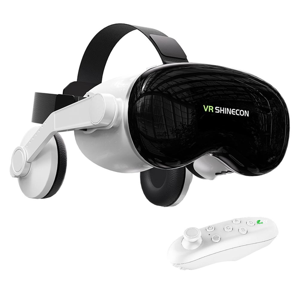 VR SHINECON G18EB Bluetooth Earphone Edition 3D Virtual VR Glasses for 4.7-7.0 inch Phone, Model:G18EB+Y1 White - Shopkiz.com