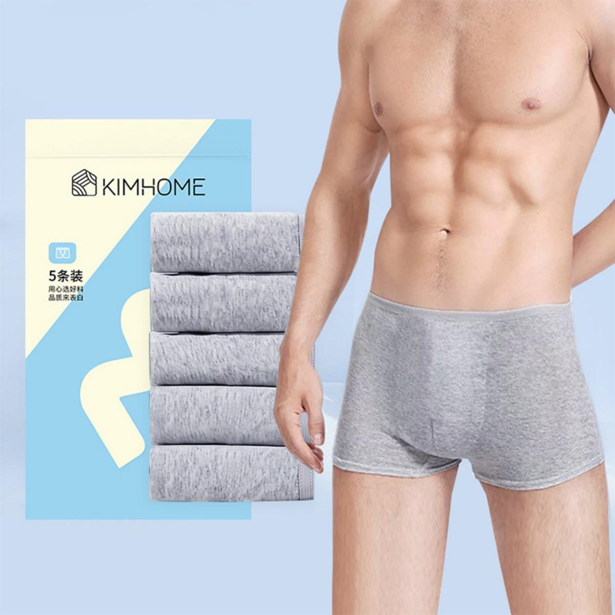 5 PCS/Pack Disposable Underwears Portable Sterilized Individually Wrapped Briefs, Size:XXXL(Grey Boxer Briefs for Men) - Shopkiz.com